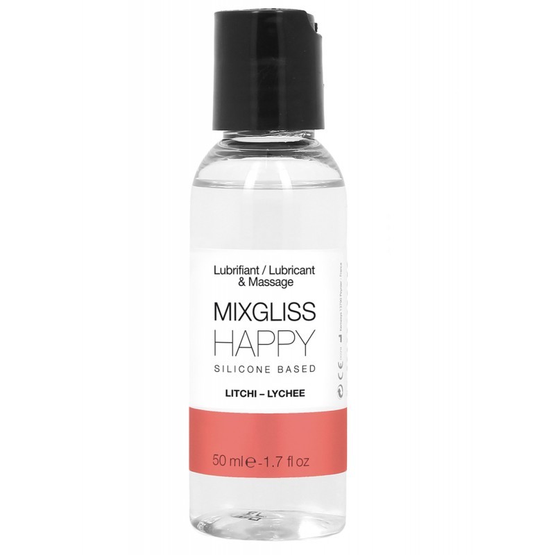 MIXGLISS SILICONE HAPPY - LITCHI 50 ML - les nuances du désir