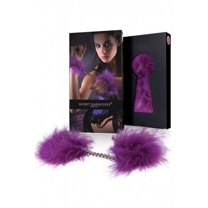 Purple marabou handcuffs 3415v - les nuances du désir