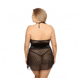 Nuisette Rhiannon  décolletée lacée - Noir - les nuances du désir