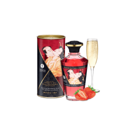 Huile chauffante aphrodisiaque vin pétillant fraise 100ml