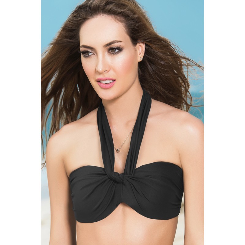 Haut de maillot de bain bandeau effet drapé Style 6848 - Noir - les nuances du désir Haut de maillot de bain bandeau effet drapé Style 6848 - Noir - les nuances du désir