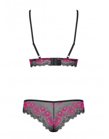 Tulia Ensemble 2 pcs - Noir  Fuchsia - les nuances du désir