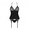 828-COR-1 corset and thong black
