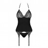 828-COR-1 corset and thong black