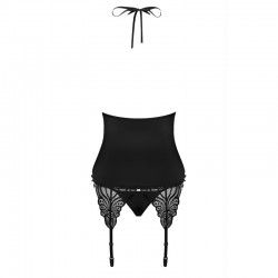 828-COR-1 corset and thong black