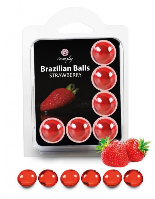 6 Brazilian Balls Fraise 3386-7 - les nuances du désir