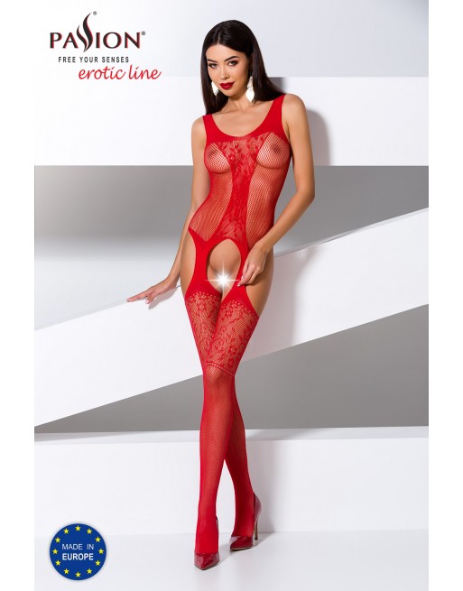 BS072R Bodystocking - Rouge - les nuances du desir