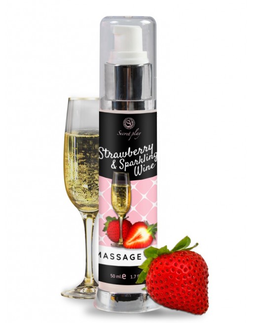 Huile de massage Fraise et Vin pétillant 3683 - 50 ml - les nuances du désir