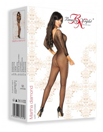 Martha Diamond Bodystocking - Noir - les nuances du désir