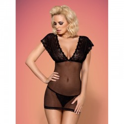 821-CHE-1 chemise and thong black