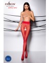 TI001R Collants ouverts 20 DEN - Rouge - les nuances du désir