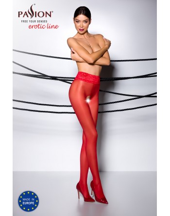 TI008R Collants ouverts 30 DEN - Rouge - les nuances du désir