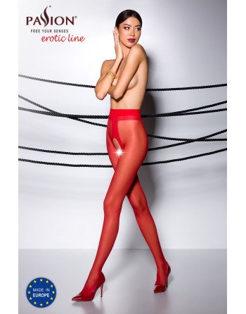 TI007R Collants ouverts 20 DEN - Rouge - les nuances du désir