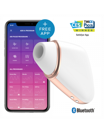 Stimulateur connecté Satisfyer Love Triangle - Blanc et Or