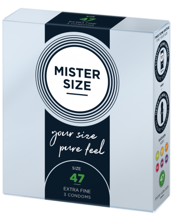 Boîte de 3 préservatifs Mister Size - 7 tailles disponibles - les nuances du désir