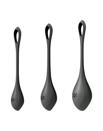 Boules de Geisha Satisfyer Yoni Power 2 - Set de 3 - Noir - les nuances du désir