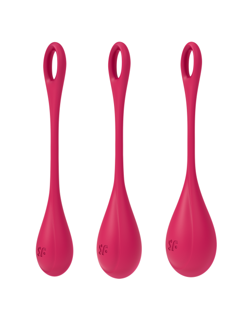 Boules de Geisha Satisfyer Yoni Power 1 - Set de 3 - Rouge - les nuances du désir