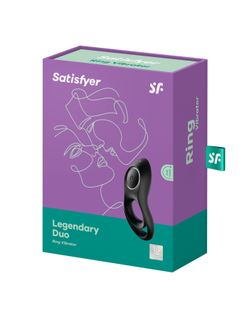 Cockring  Satisfyer Legendary Duo - Noir - les nuances du désir