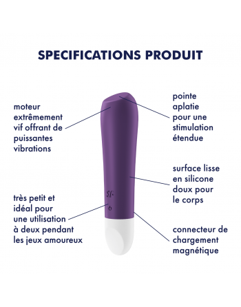 Vibromasseur  Satisfyer Ultra Power Bullet 2 - Violet - les nuances du désir