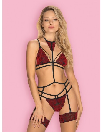 Ensemble 3 pcs Sugestina - Bordeaux - les nuances du désir