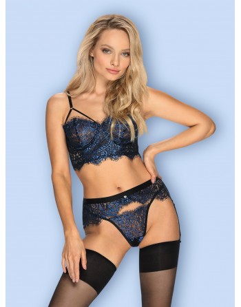 Ensemble 3 pcs Yassmyne - Bleu - les nuances du désir