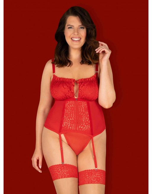 Corset et string Blossmina - Rouge - les nuances du désir Corset et string Blossmina - Rouge - les nuances du désir
