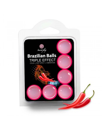 6 Brazilian Balls Triple effect 3699-1 - les nuances du désir