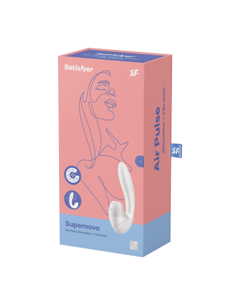 Stimulateur clitoridien et point G Satisfyer Supernova - Blanc - les nuances du désir