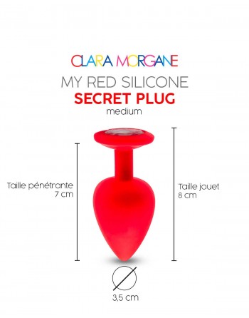 My red silicone secret plug medium - les nuances du désir