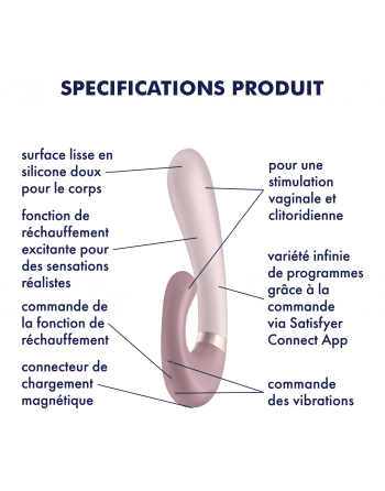 Stimulateur clitoridien et point G Satisfyer Heat Wave Connect App - Mauve - les nuances du désir