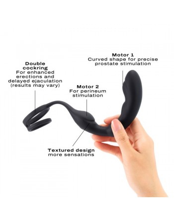 Stimulateur de prostate Dorcel P-Ring - Noir - les nuances du désir