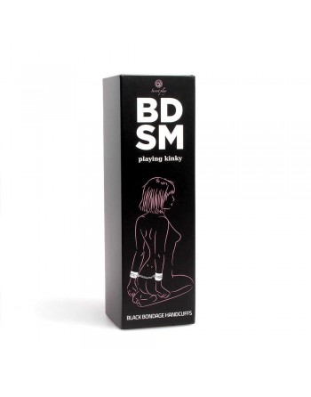 Menottes de bondage noires - Secret play - BDSM collection - les nuances du désir