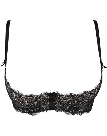 Soutien - gorge V-9841 ouvert - Noir - les nuances du désir