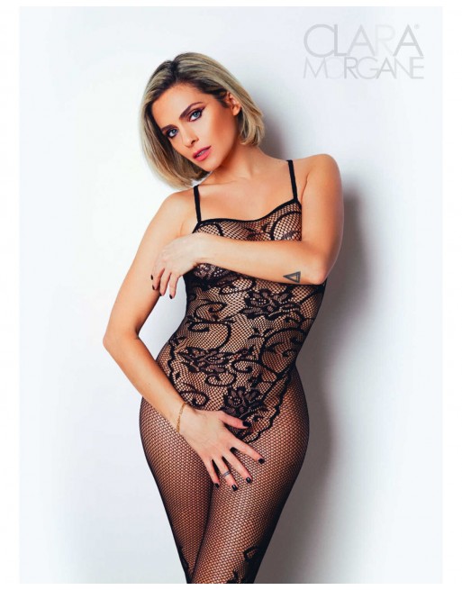 Le numéro 13 bodystocking Clara Morgane - Noir - les nuances du désir