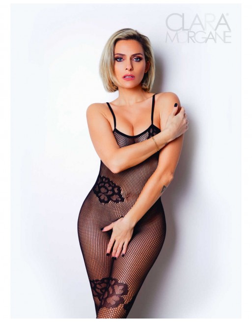 Le numéro 6 bodystocking Clara Morgane - Noir - les nuances du désir