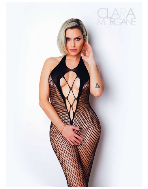 Le numéro 2 bodystocking Clara Morgane - Noir - les nuances du désir