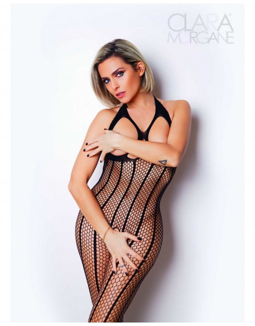 Le numéro 1 bodystocking Clara Morgane - Noir - les nuances du désir