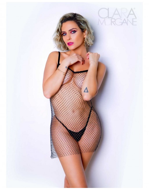 Le numéro 1 Strass robe Clara Morgane - Noir - les nuances du désir