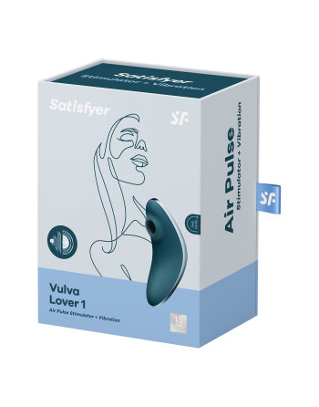 Vulva Lover Stimulateur et vibromasseur Satisfyer - Bleu - les nuances du désir