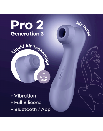 Pro 2 Génération 3 Air pluse Connect App et vibration - Lila Satisfyer - les nuances du désir