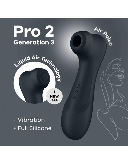 Pro 2 Génération 3 Air pulse - Noir Satisfyer - les nuances du désir