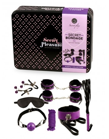 Secret Bondage : Ensemble BDSM 8 pcs 6197 - Noir et Violet - les nuances du désir