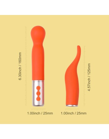 The naughty collection - Vibromasseur à tête interchangeable Orange Partschinite  - les nuances du désir