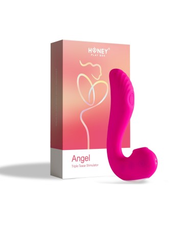 Vibromasseur 3 en 1 point G et léchage du clitoris Angel - Rose - les nuances du désir