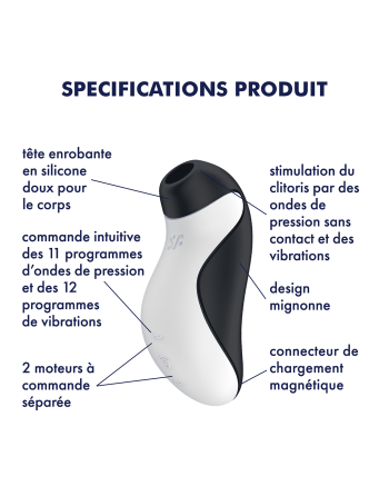 Stimulateur clitoridien et vibromasseur Orca - Noir Satisfyer - les nuances du désir