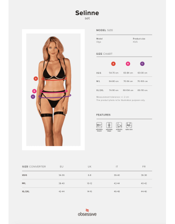 Ensemble 3 pièces Selinne - Noir - les nuances du désir