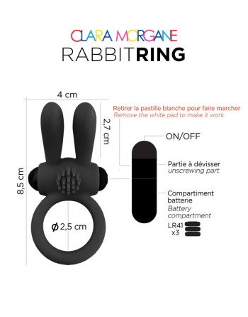 Rabbit Ring Clara Morgane - Noir - les nuances du désir