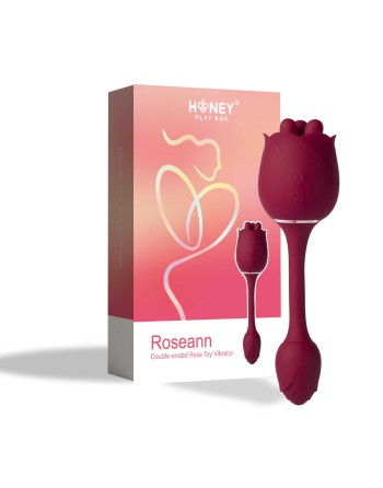 Vibromasseur en forme de rose à double extrémité Roseann - les nuances du désir