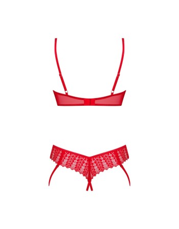 Ensemble 2 pièces ouvert Ingridia  - Rouge - les nuances du désir