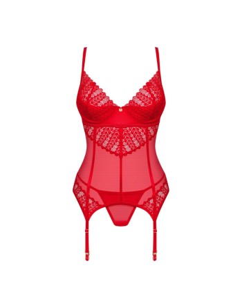 Corset et string Ingridia - Rouge - les nuances du désir